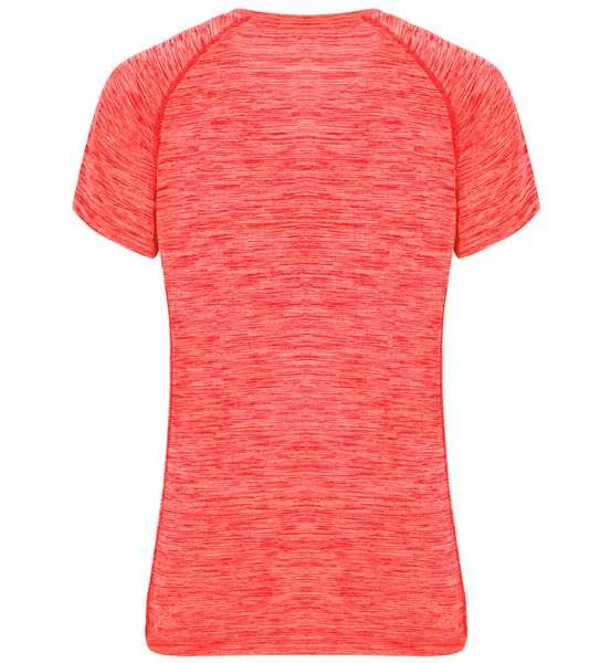 Roly Moteriški trumpų rankovių reglano marškiniai iš poliesterio AUSTIN WOMAN Heather fluor coral