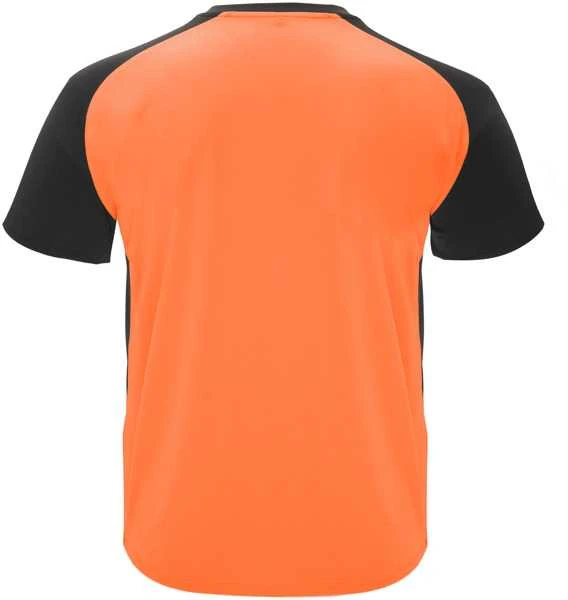 Roly Trumpų rankovių techniniai reglano marškinėliai BUGATTI Fluoro oranžinė/juoda