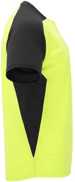 Roly Trumpų rankovių techniniai reglano marškinėliai BUGATTI Fluoro geltona/juoda
