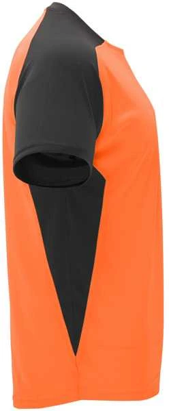 Roly Trumpų rankovių techniniai reglano marškinėliai BUGATTI Fluoro oranžinė/juoda