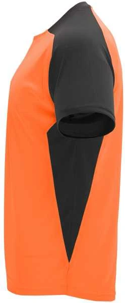 Roly Trumpų rankovių techniniai reglano marškinėliai BUGATTI Fluoro oranžinė/juoda