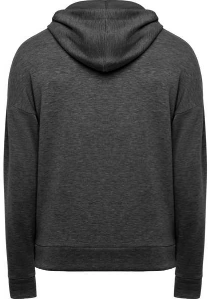 Roly Unisex džemperis su gobtuvu iš lengvo audinio MANASLU Heather juodas