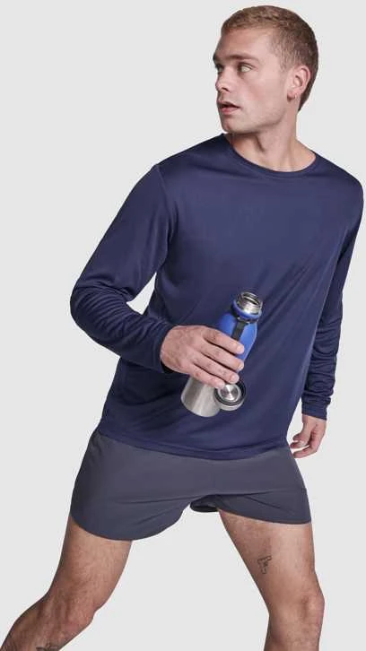 Roly Unisex ilgarankoviai techniniai marškinėliai ESTORIL L/S Raudona