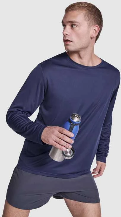 Roly Unisex ilgarankoviai techniniai marškinėliai ESTORIL L/S Raudona