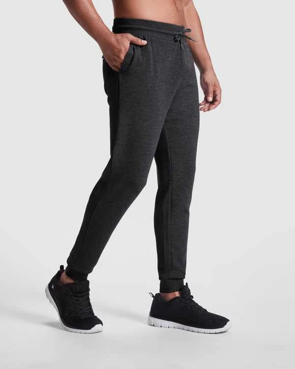 Roly Unisex ilgos kelnės su rankogaliais ant klešnių IRIA Heather juodas