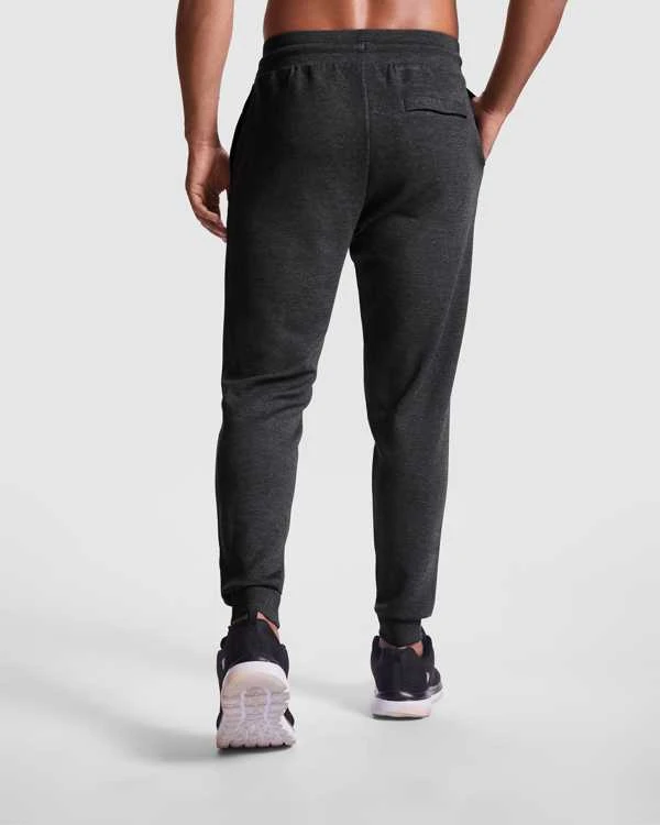 Roly Unisex ilgos kelnės su rankogaliais ant klešnių IRIA Heather juodas