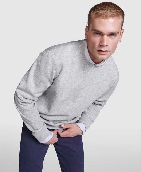 Roly Unisex megztinis iš ekologiškos šukuotos medvilnės ir perdirbto poliesterio BATIAN Heather pilkas