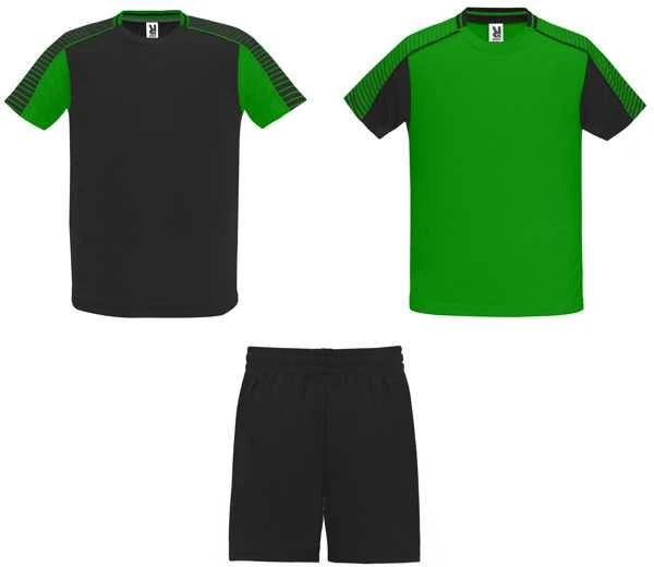 Roly Unisex sportinis komplektas, kurį sudaro 2 marškinėliai + 1 pora šortų JUVE Paparčio žalia/juoda