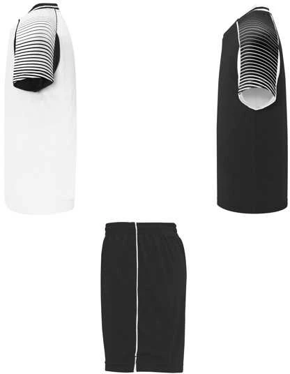 Roly Unisex sportinis komplektas, kurį sudaro 2 marškinėliai + 1 pora šortų JUVE Balta/juoda