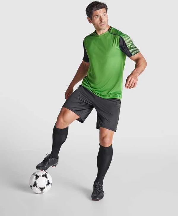 Roly Unisex sportinis komplektas, kurį sudaro 2 marškinėliai + 1 pora šortų JUVE Fluoro geltona/juoda