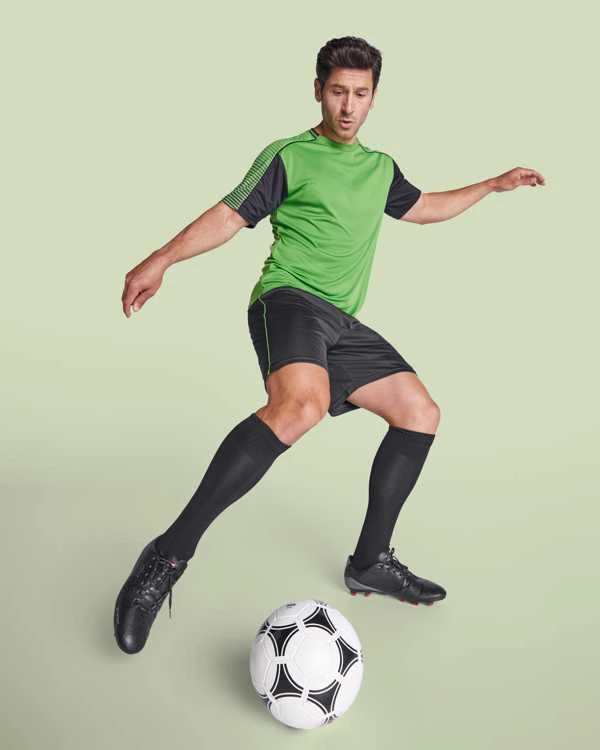 Roly Unisex sportinis komplektas, kurį sudaro 2 marškinėliai + 1 pora šortų JUVE Fluoro geltona/juoda