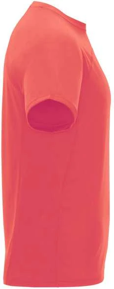 Roly Unisex techniniai marškinėliai su reglano rankovėmis MONACO Fluoro koralas