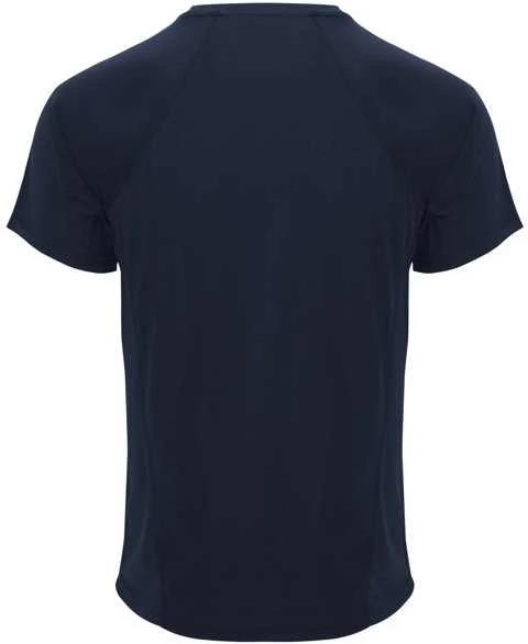 Roly Unisex techniniai marškinėliai su reglano rankovėmis MONACO Tamsiai mėlyna