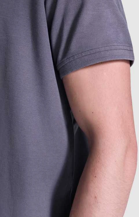 Roly Unisex trumpų rankovių polo marškiniai, 100% medvilnė COBAIN Pilkas išplautas dangus
