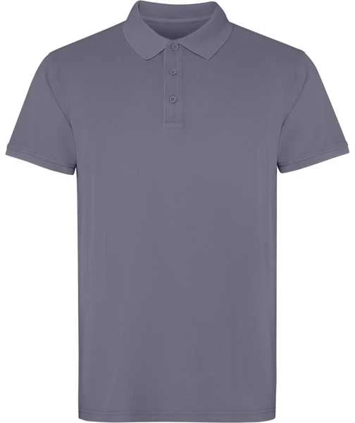 Roly Unisex trumpų rankovių polo marškiniai, 100% medvilnė COBAIN Pilkas išplautas dangus