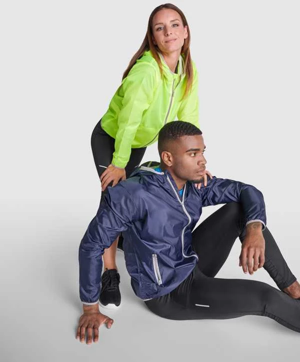 Roly Unisex vėjo striukė su gobtuvu ANGELO Juoda