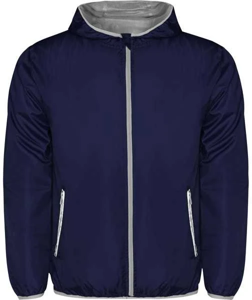Roly Unisex vėjo striukė su gobtuvu ANGELO Tamsiai mėlyna
