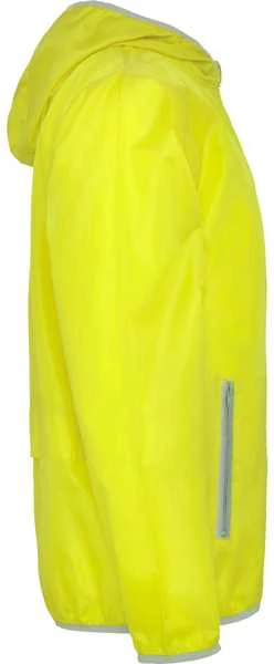 Roly Unisex vėjo striukė su gobtuvu ANGELO Fluoro geltona