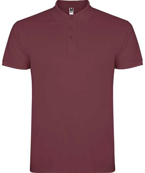 Roly Vyriški trumpų rankovių polo marškinėliai STAR Berry red