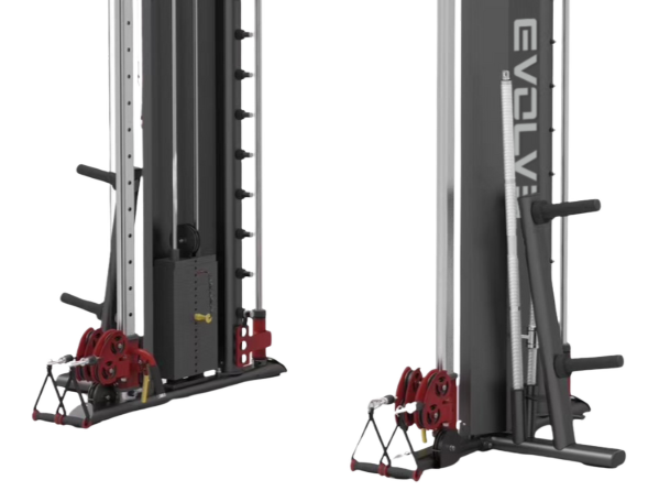 „Evolve Prime“ serijos treniruoklis su svorių plokštėmis ir kryžminiu lyno mechanizmu (PR-950) aprašymas - Prekės nuotrauka