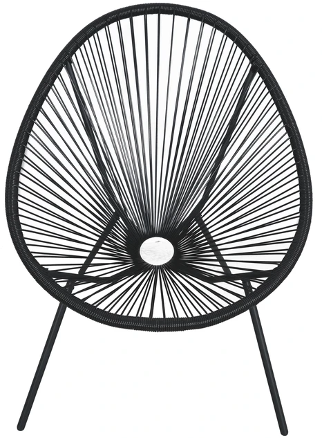 Lauko baldų komplektas Egg Chair (set of 3) SD-0144, Juodas