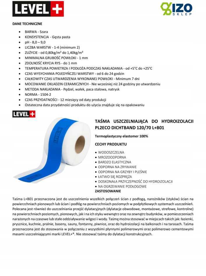 Hidroizoliacijos rinkinys Skysta folija 12kg Juosta 5m