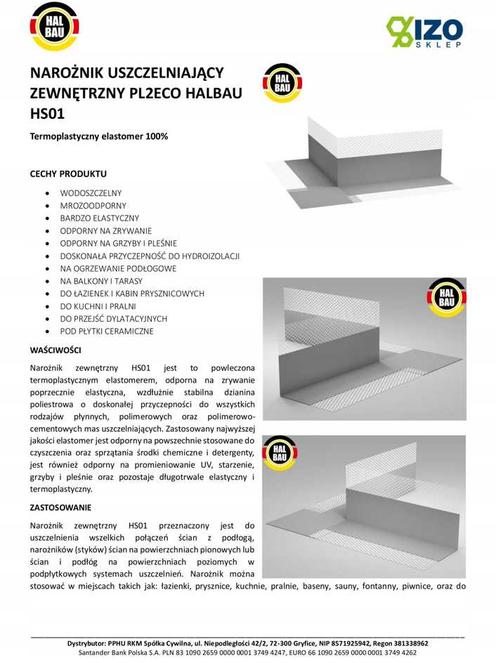 Išorinis sandarinimo kampas 100 vnt HS01