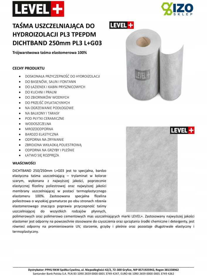 Juosta hidroizoliacijai 25cm 30mb Folija skystyje G03