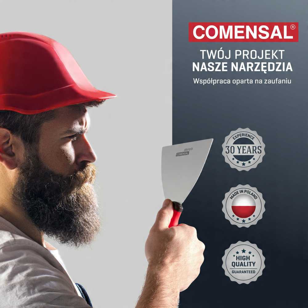Comensal nerūdijančio plieno glaistyklė gipso kartono plokštėms, gipsui, 100 mm su antgaliu