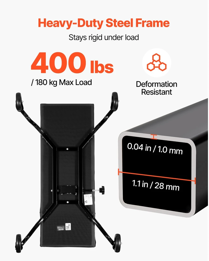 VEVOR 1 m mechaniko gultas ant ratukų 180 kg