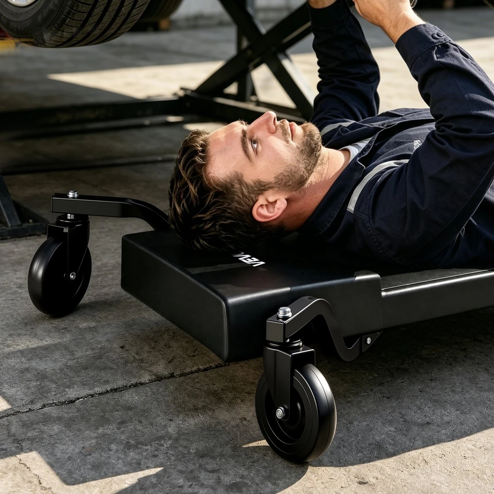 VEVOR 1 m mechaniko gultas ant ratukų 180 kg