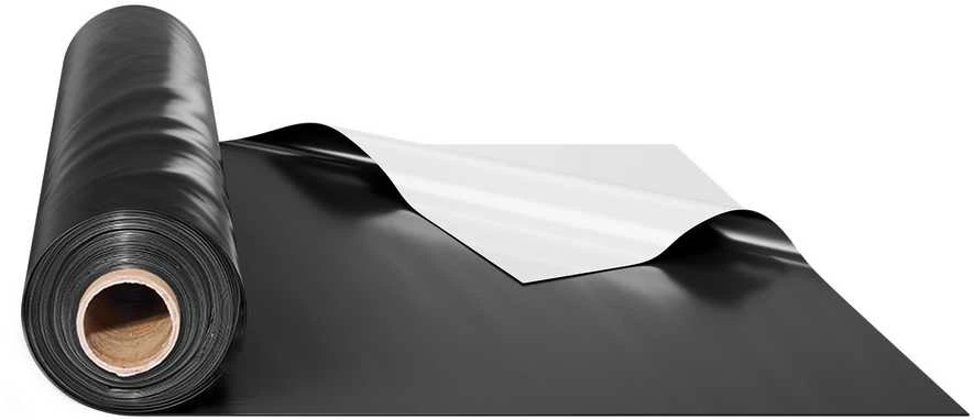 Vevor 10 mil plastiko plėvelės rulonas 10 x 100 FT juoda ir balta