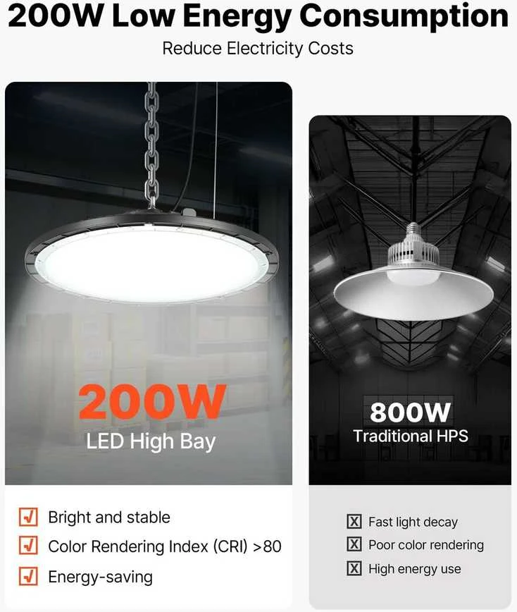 Vevor 10 vnt. LED aukštamačio šviestuvai