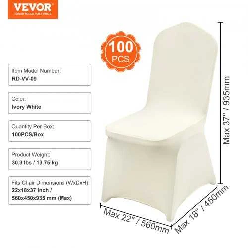 VEVOR 100 vnt. elastinės kėdžių užvalkalų