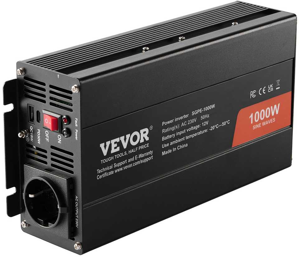 VEVOR 1000W grynasis sinusinės bangos inverteris