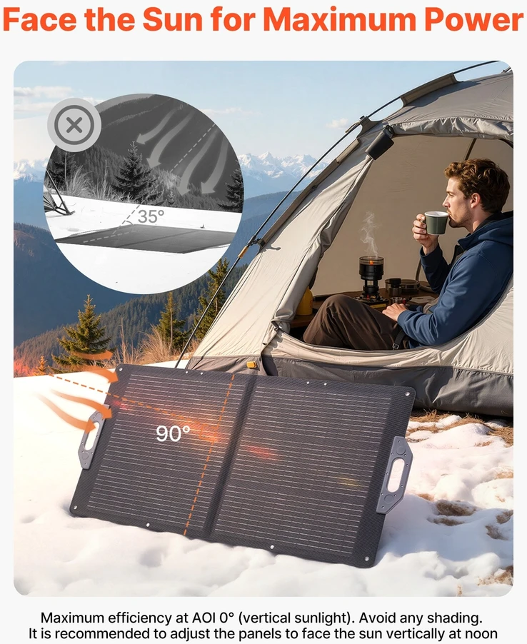 VEVOR 100W sulankstomas saulės skydelis