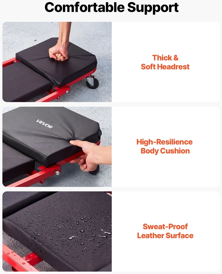 VEVOR 1010 mm sulankstomas mechaniko gultas 2-in-1