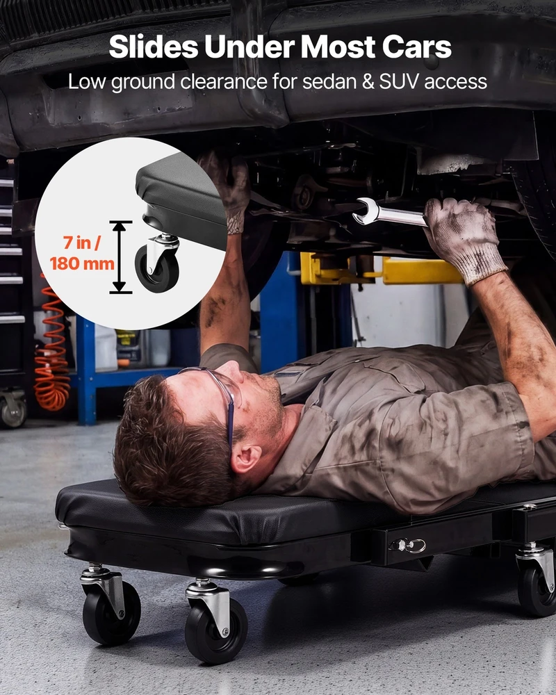 VEVOR 1015 mm 3-in-1 sulankstomas mechaniko vežimėlis