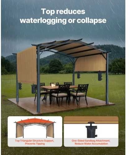 VEVOR 10x10 ft lauko pergola su stogu