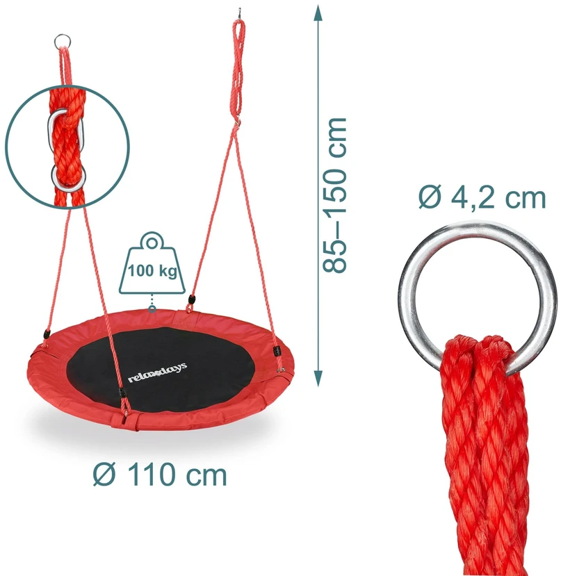 Relaxdays 110 cm lizdinės supynės