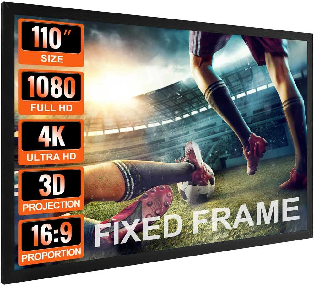 VEVOR 110 colių 4K projektoriaus ekranas 16:9 formatas
