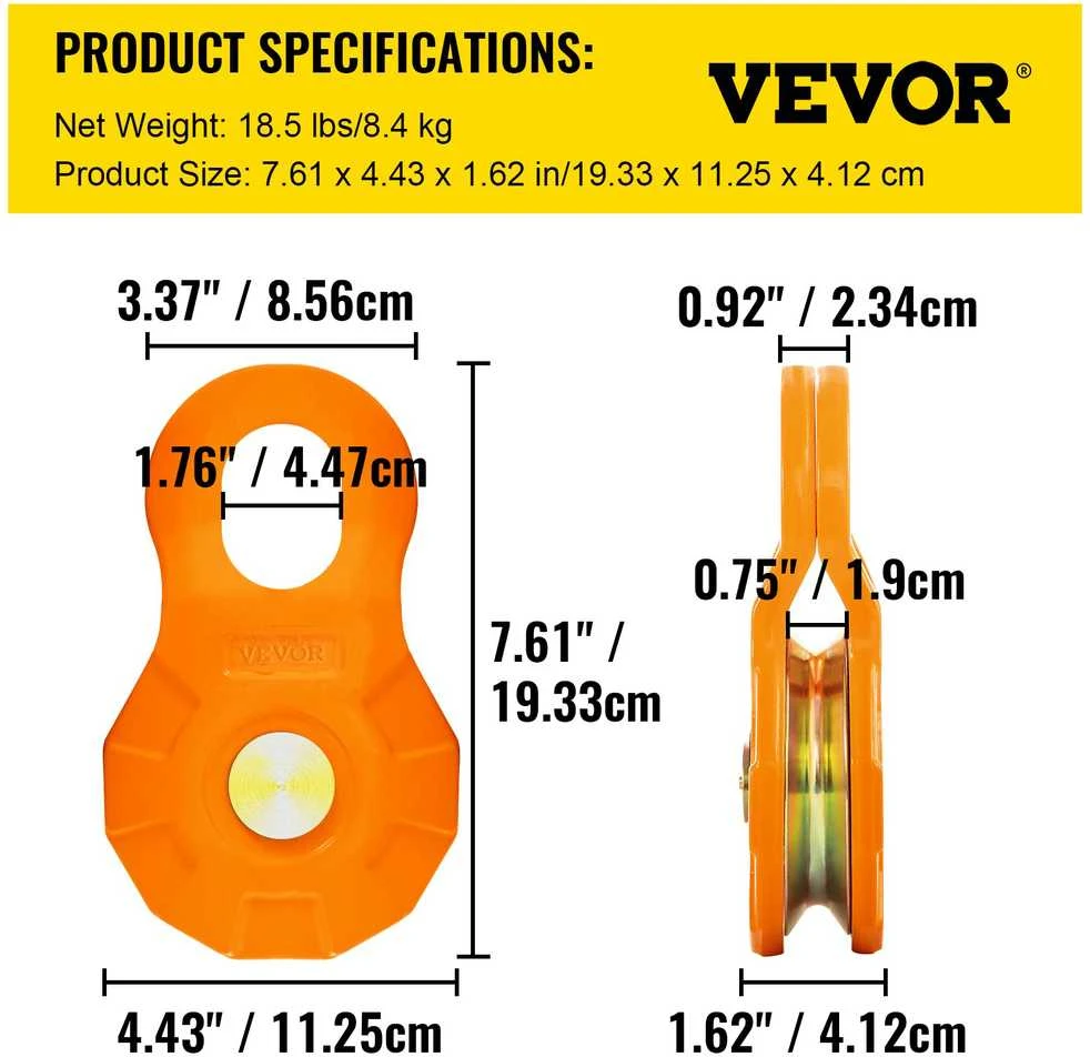 VEVOR 11T snatch blokas sunkios užduotys (2 vnt.)