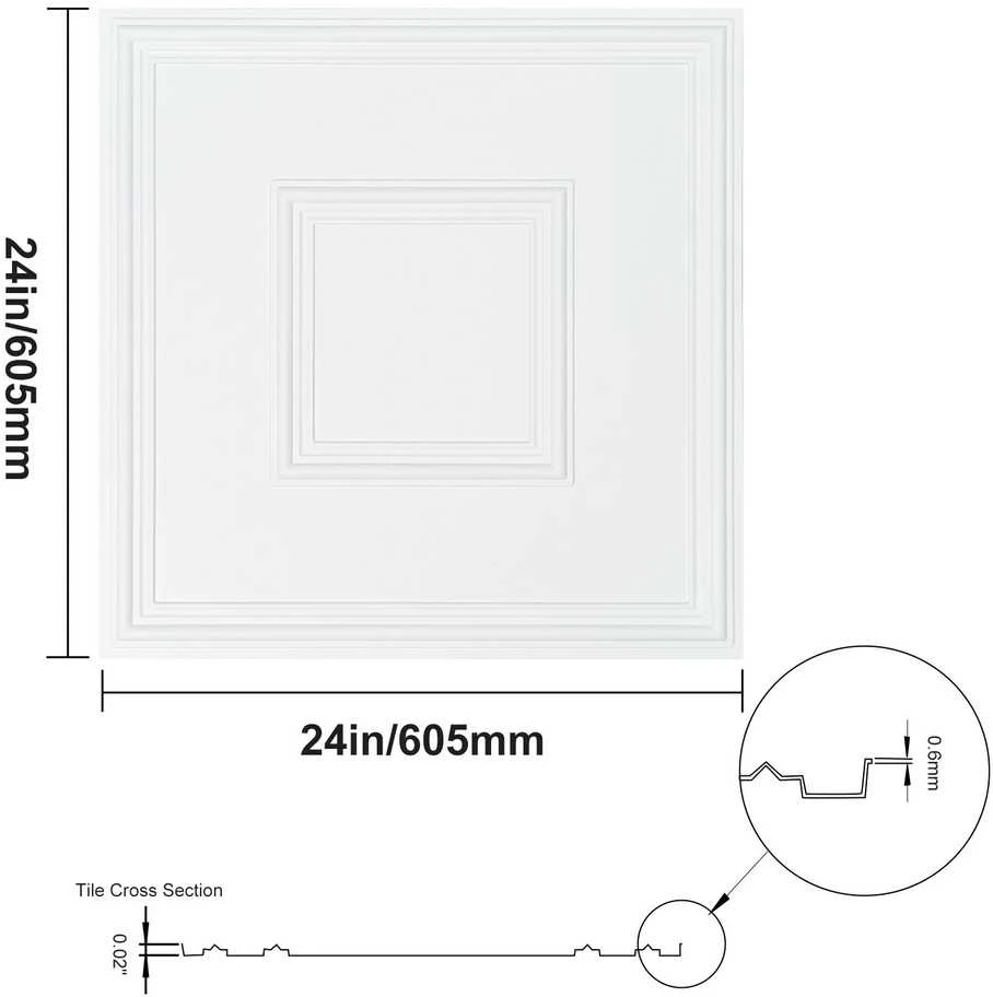 VEVOR 12 vnt. PVC lubų plokštės 61x61 cm