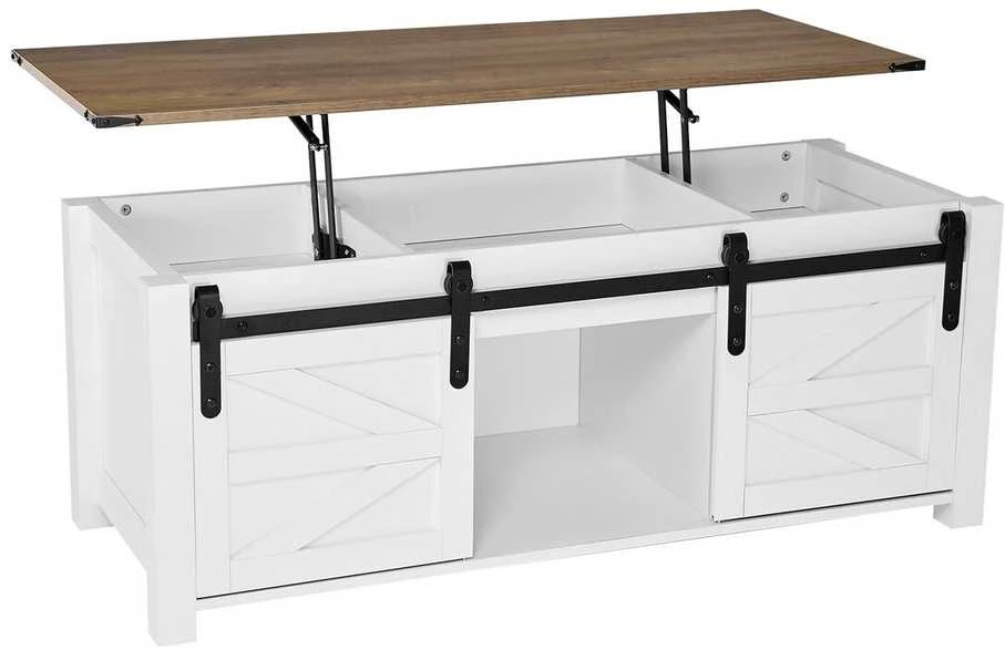 VEVOR 120 cm kaimo stiliaus kavos staliukas su pakeliamu stalviršiu