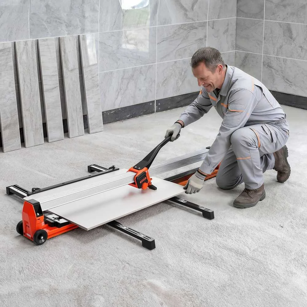 Vevor 1200 mm plytelių pjaustyklė su kreipiančiosiomis