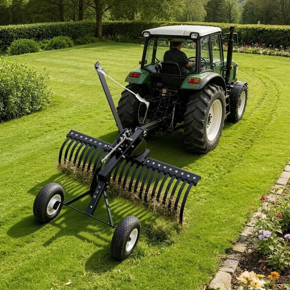 VEVOR 122 cm žemės paviršiaus grėblys vilkimui už traktoriaus