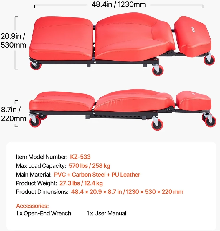 VEVOR 1230 mm 2 viename mechaniko gultas-kėdė