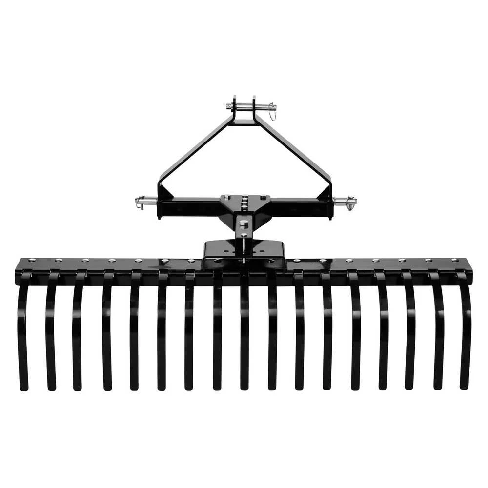 VEVOR 127 cm kraštovaizdžio grėblys, 17 plieninių dantų