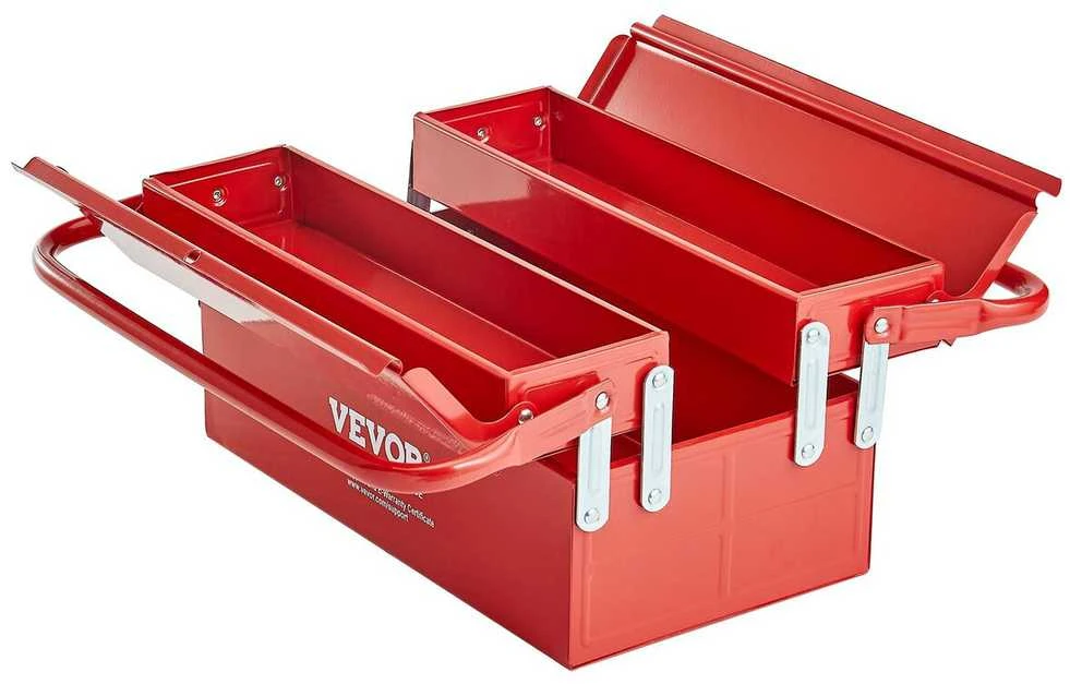VEVOR 14 colių 2 pakopų įrankių dėžė su rankena