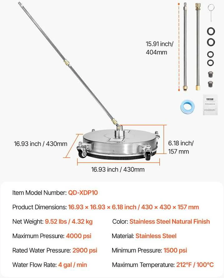 VEVOR 16,5" plovimo paviršiaus valiklis